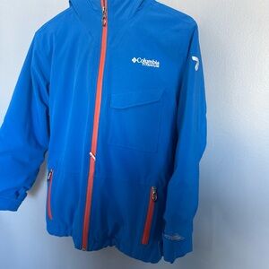 Columbia Titanium Jacket Boy’s Small Blue Omni-Heat Hooded Internal Sleeve Grow